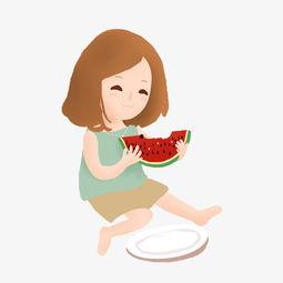 吃瓜女孩卡通头像